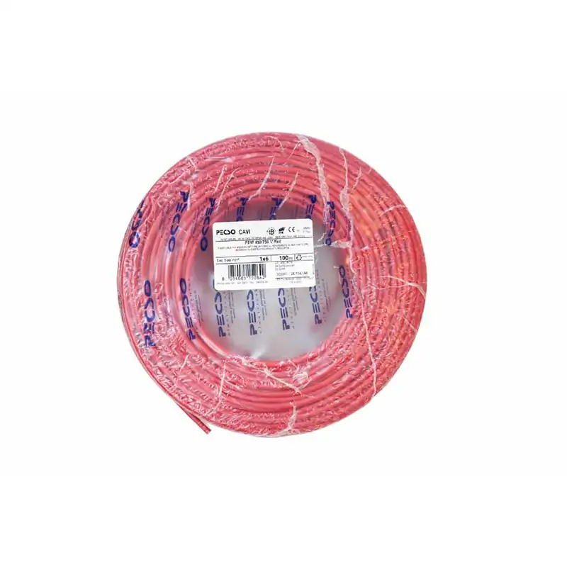 5 Red Electrical Cable – Durable Fixed Installation Wire (100 m Roll) - Image 1